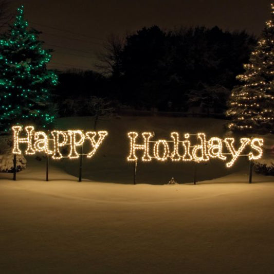 Happy Holidays Warm White Sign