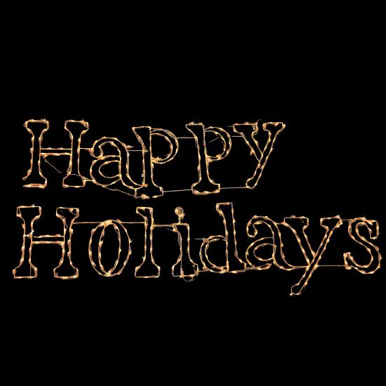 Happy Holidays Warm White Sign